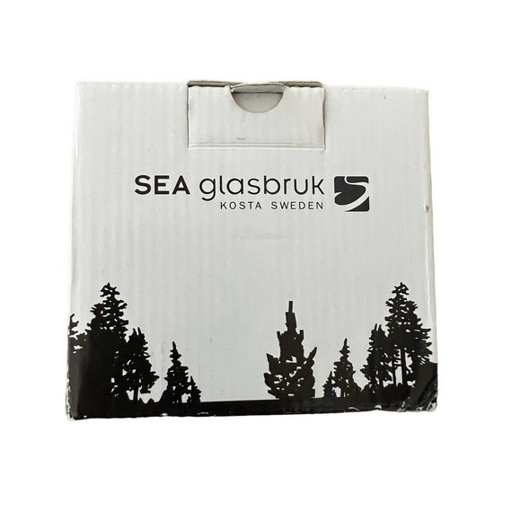 GLASBRUK SEA 8710004 Kosta Sweden Candy Tea Light Holder Yellow 4” With Box - Picture 8 of 9